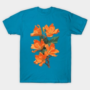 African Tulip Tree Orange Flowers T-Shirt